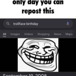 Trollface birthday meme