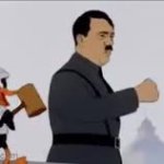 Daffy Duck hitting Hitler with a mallet GIF Template