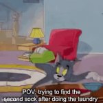 Upvote if relatable | POV: trying to find the second sock after doing the laundry | image tagged in gifs,relatable | made w/ Imgflip video-to-gif maker