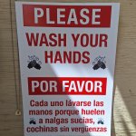 bilingual wash hands sign meme