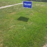 Flying Trump sign