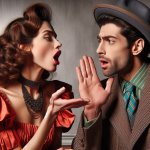 Woman yelling at Man