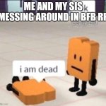 Woody | ME AND MY SIS MESSING AROUND IN BFB RP | image tagged in woody | made w/ Imgflip meme maker