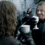 Boromir drinking beer