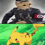 pikachu hates nazi cats | image tagged in pikachu hates,nazis,cats,pokemon memes,neo-nazis | made w/ Imgflip meme maker