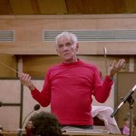 Leonard Bernstein shrugging