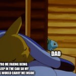 Stealth lvl up 99 | DAD; 6YRO ME FAKING BEING ASLEEP IN THE CAR SO MY PARENTS WOULD CARRY ME INSIDE | image tagged in gifs,funny | made w/ Imgflip video-to-gif maker