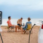 car charger at beach