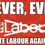 Never vote Labour meme