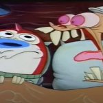 Ren screaming at Stimpy