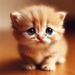 Cute kitten crying