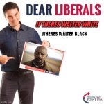 Dear Liberals | IF THERES WALTER WHITE; WHERES WALTER BLACK | image tagged in dear liberals | made w/ Imgflip meme maker