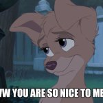 You Are So Nice | AWW YOU ARE SO NICE TO MEET | image tagged in lady and the tramp 2 | made w/ Imgflip meme maker