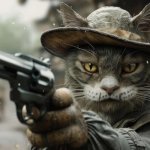 Cowboy Cat with a Gun