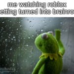 i remember playing roblox in 2013, those were the good days | me watching roblox getting turned into brainrot | image tagged in kermit window,memes,roblox,gen alpha,why are you reading the tags,oh wow are you actually reading these tags | made w/ Imgflip meme maker