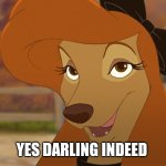 Yes Indeed | YES DARLING INDEED | image tagged in dixie smiling | made w/ Imgflip meme maker