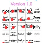 I admit I have flaws | image tagged in decent being bingo | made w/ Imgflip meme maker