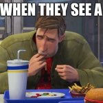 Yum | DOGS WHEN THEY SEE A SHOE: | image tagged in spiderman eating,dogs | made w/ Imgflip meme maker