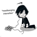 Shuichi saiharas painful life | "A BODY HAS BEEN DISCOVERED!!" | image tagged in shuichi saihara headbanging | made w/ Imgflip meme maker