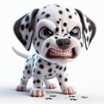 Angry puppy dalmatian