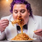 Purple haired spaghetti man