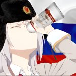 Alya drinking vodka