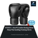 FIVING 6 -16oz PU Leather Boxing Gloves Muay Thai Sandbag Traini