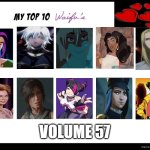 top 10 waifus volume 57 | VOLUME 57 | image tagged in the 10 waifus,top 10,x-men,tomb raider,disney,comics/cartoons | made w/ Imgflip meme maker