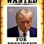 Wanted Trump for president sign