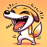 A laughing dog