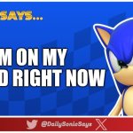 Sonic Says #56(?) | I'M ON MY PERIOD RIGHT NOW | image tagged in sonic says v3,funny,sonic the hedgehog | made w/ Imgflip meme maker