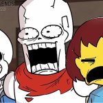 Sans, Papyrus and Frisk shocked meme