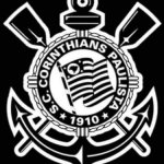 Corinthians preto e branco fundo preto