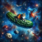 cat on a pickle in space