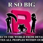 R | image tagged in r so big team rocket,team rocket,meowth,pokemon,w so big | made w/ Imgflip meme maker