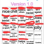 Decent being bingo | image tagged in decent being bingo | made w/ Imgflip meme maker