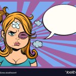 Cartoon Woman with Black Eye