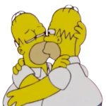 Homer Simpson Kissing Homer Simpson