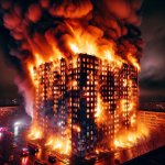 burning building