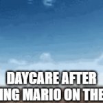 lol | DAYCARE AFTER PAINTING MARIO ON THE WALL | image tagged in gifs,hi im taggy,please use me in other tags,i want to explore imgflip,its boring here in the tag section | made w/ Imgflip video-to-gif maker