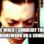 hi | ME WHEN I SUDDENLY THINK ABOUT HOMEWORK ON A SUNDAY NIGHT | image tagged in gifs,panic attack | made w/ Imgflip video-to-gif maker