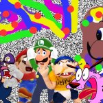 Wario and Friends dies by jeffy and Waluigi accidentally summoning a glitch weegee demon while exploring in the glitch dimension | image tagged in tv static,wario dies,crossover,super mario,courage the cowardly dog,jeffy | made w/ Imgflip meme maker