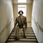 borat in stairhole