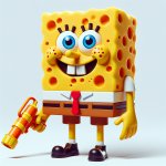 spongebob with a tgun