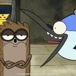 Mordecai shouting at Rigby