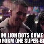 Five Mini Lion Bots GIF Template