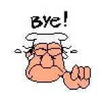 Peppino waving bye GIF Template