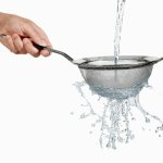 Sieve Splashing Water