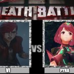 vi vs pyra | VI; PYRA | image tagged in death battle,nintendo,videogames,redheads,league of legends,i'm gonna do what's called a pro-gamer move | made w/ Imgflip meme maker