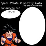 Space Potato announcement template meme